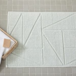 West Elm Triangle Sculpted Bath Mat, Freshwater Blue